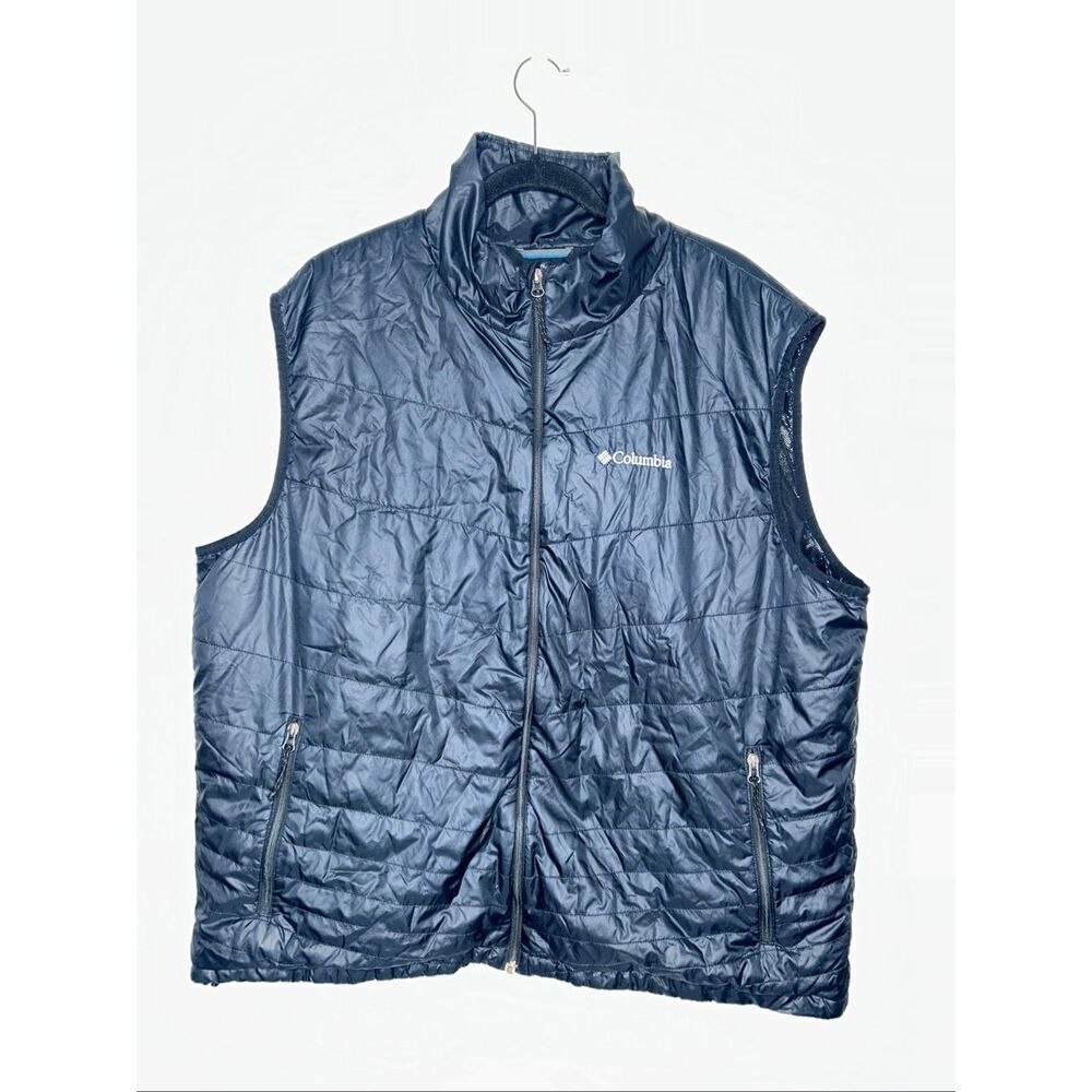 Columbia Men's White Out Omni-Heat Puffer Vest in black size XXL